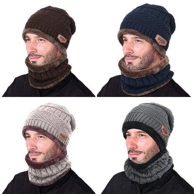 Warm cap with scarf