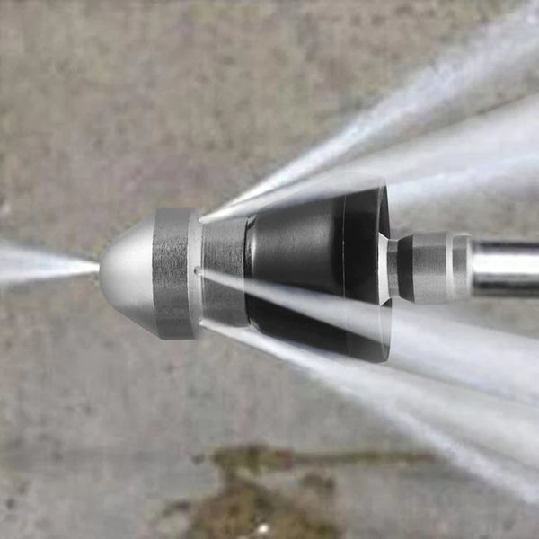 High-pressure nozzle-sewer cleaning helper