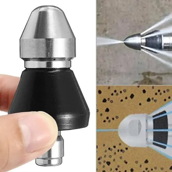 High-pressure nozzle-sewer cleaning helper