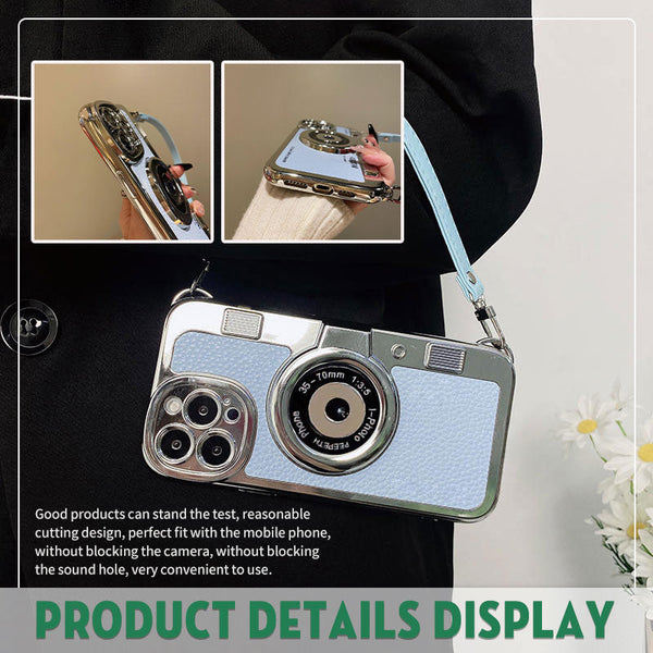 Electroplated Camera Phone Case With Hand Strap